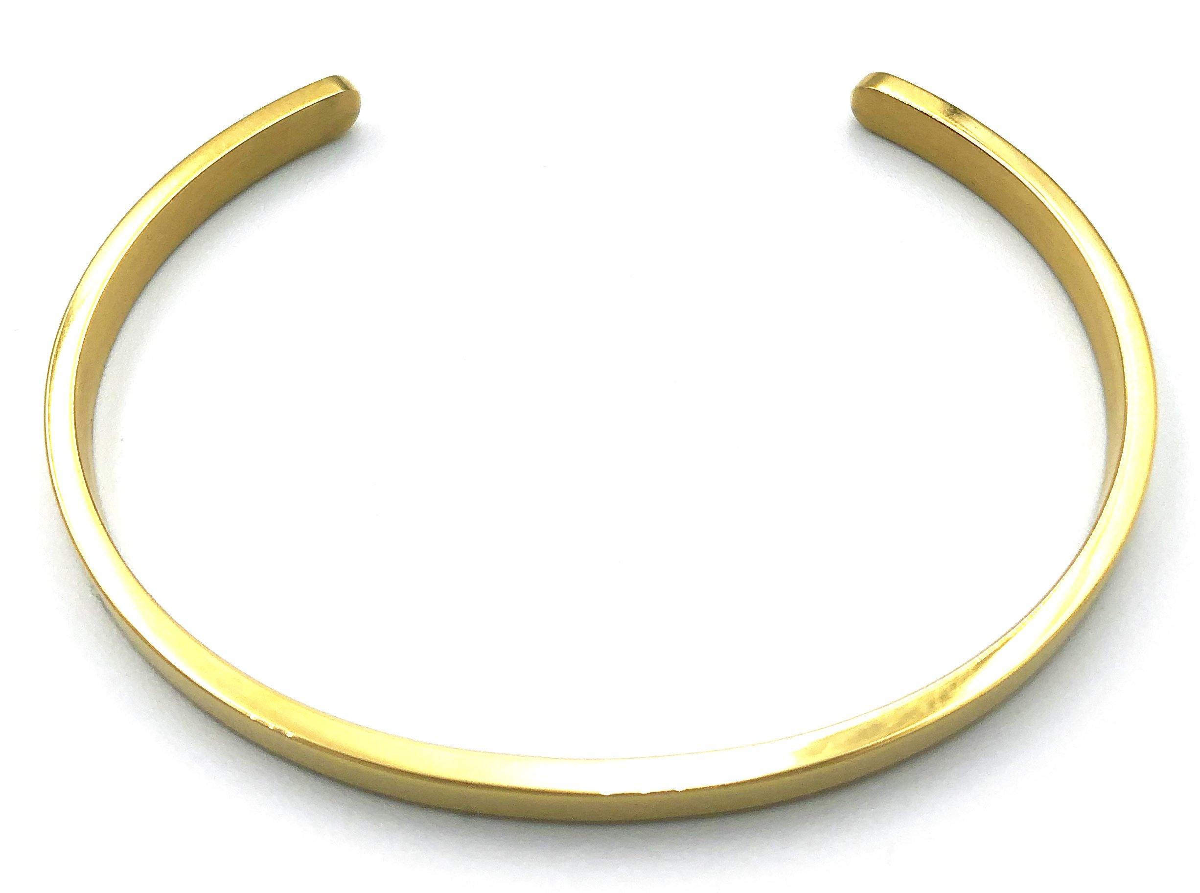 Open Bangle - Gold - 4mm - Lambence 