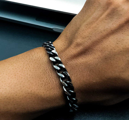 Flat curb bracelet stainless steel 