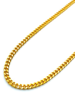 Flat Curb Chain - Gold - 3mm