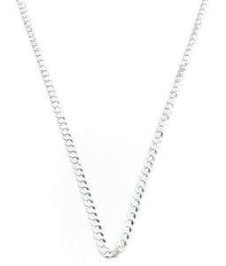 Flat Curb Chain - Sterling Silver - 5mm - Lambence 