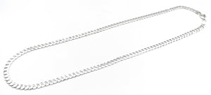 Flat Curb Chain - Sterling Silver - 5mm - Lambence 