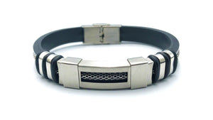 Steel Rubber Mesh Bracelet - Lambence 
