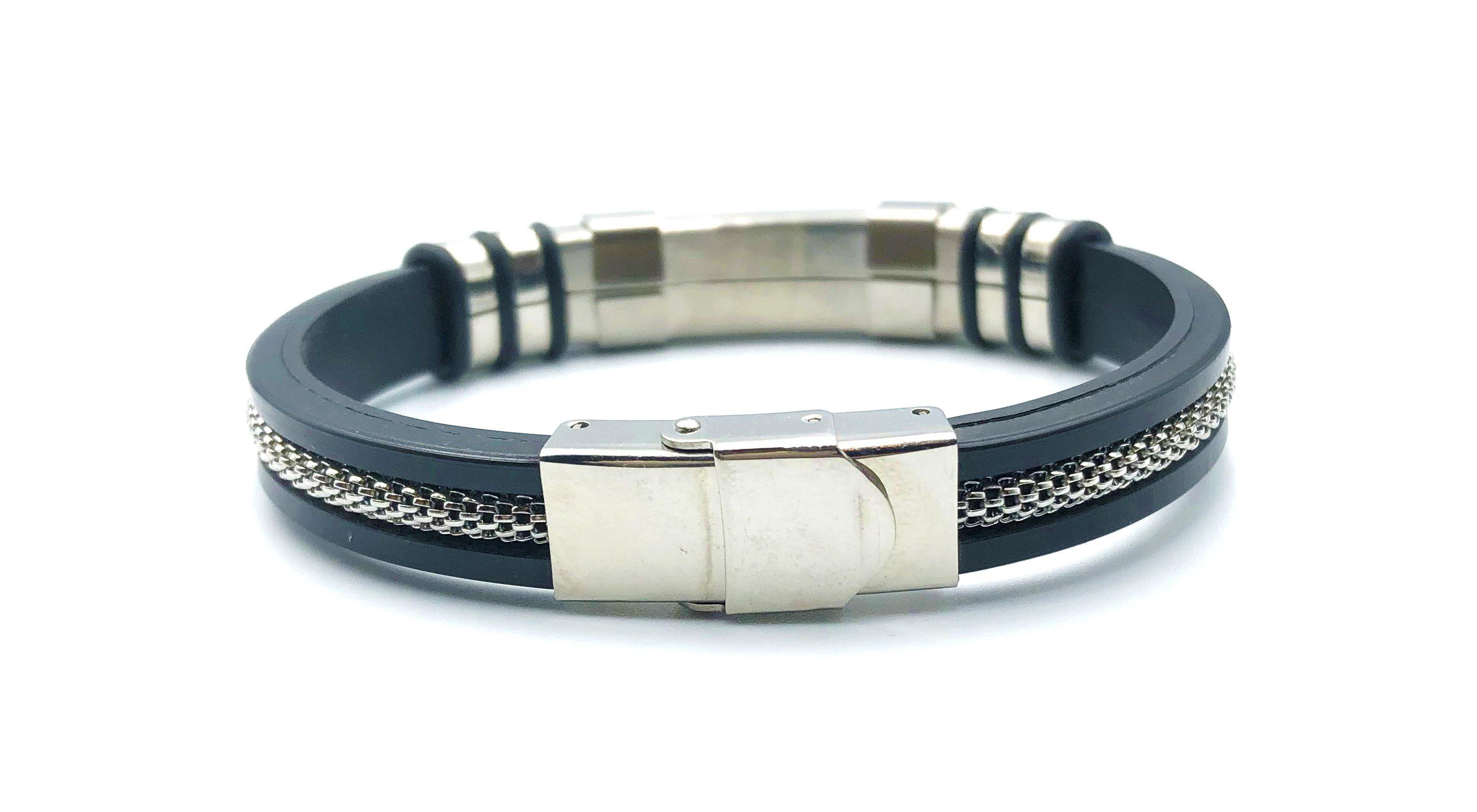 Steel Rubber Mesh Bracelet - Lambence 