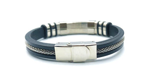 Steel Rubber Mesh Bracelet - Lambence 