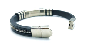 Steel Rubber Mesh Bracelet - Lambence 