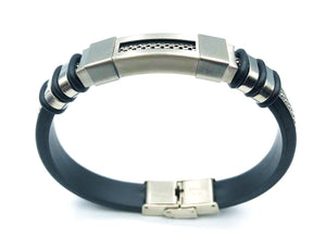 Steel Rubber Mesh Bracelet - Lambence 