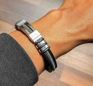 Rubber and stainless steel bracelet