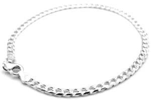 Square Curb Bracelet - Sterling Silver - 3mm - Lambence 