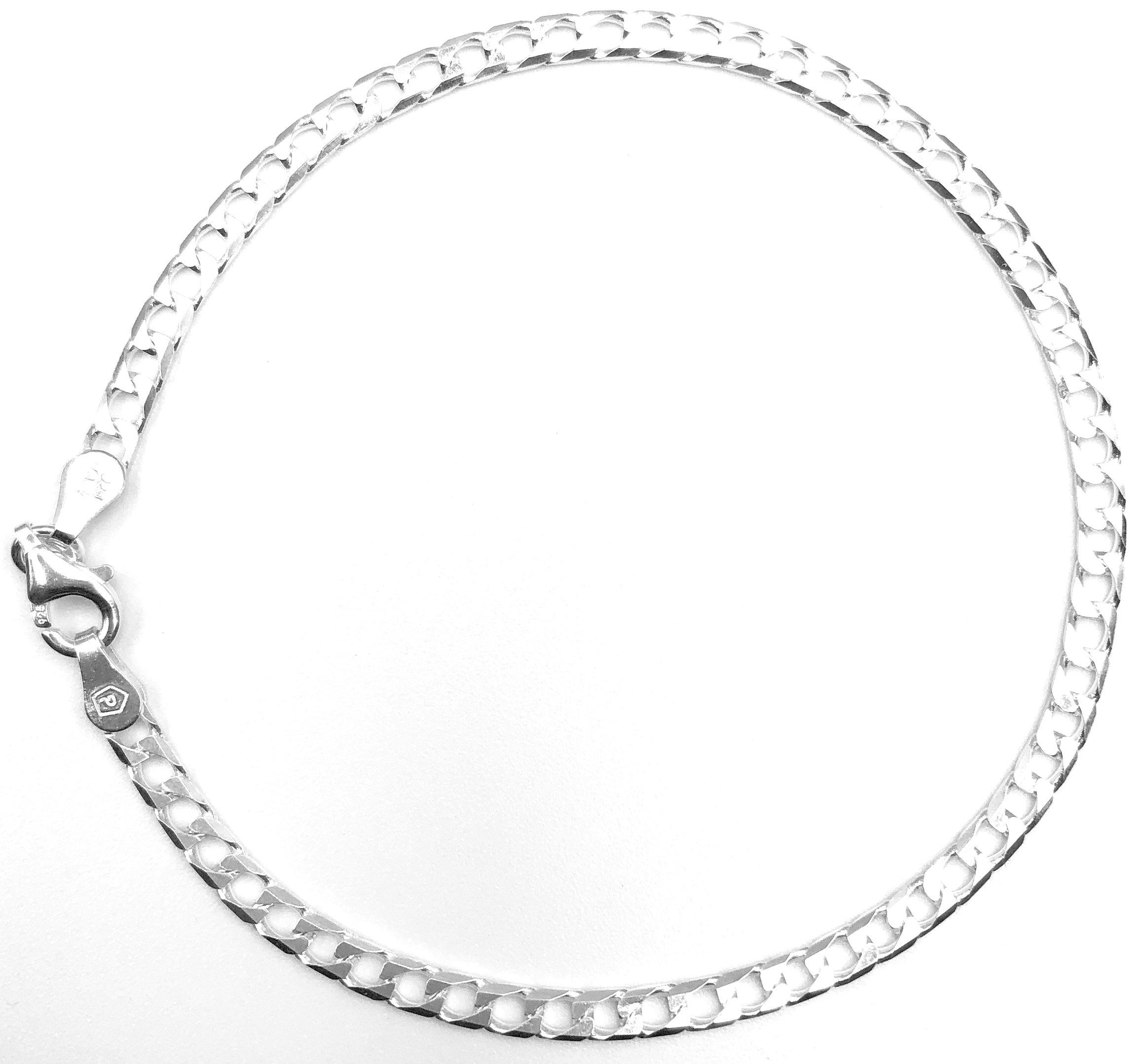 Square Curb Bracelet - Sterling Silver - 3mm - Lambence 