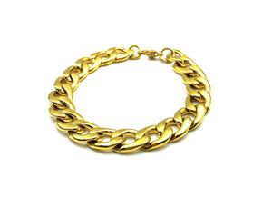 Rounded Curb Bracelet - Gold - 10mm - Lambence 