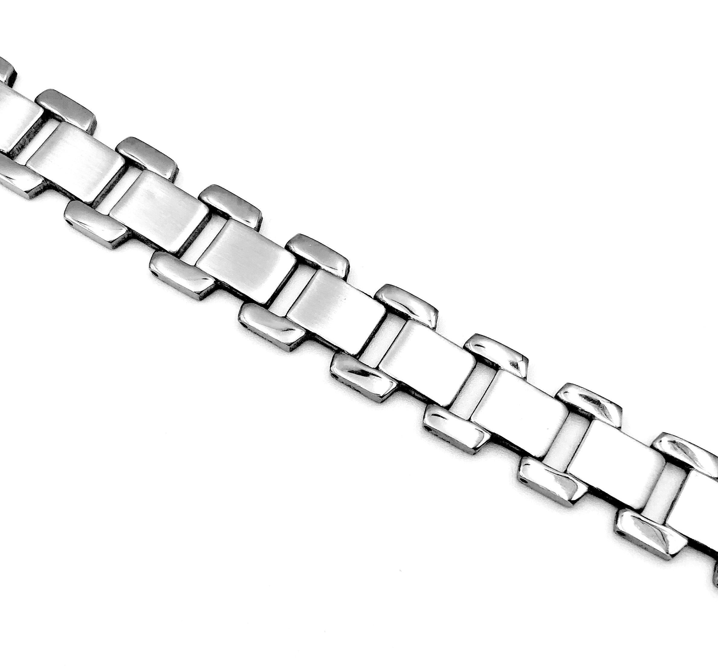 Matte Center Link Bracelet - Steel - 13mm - Lambence 