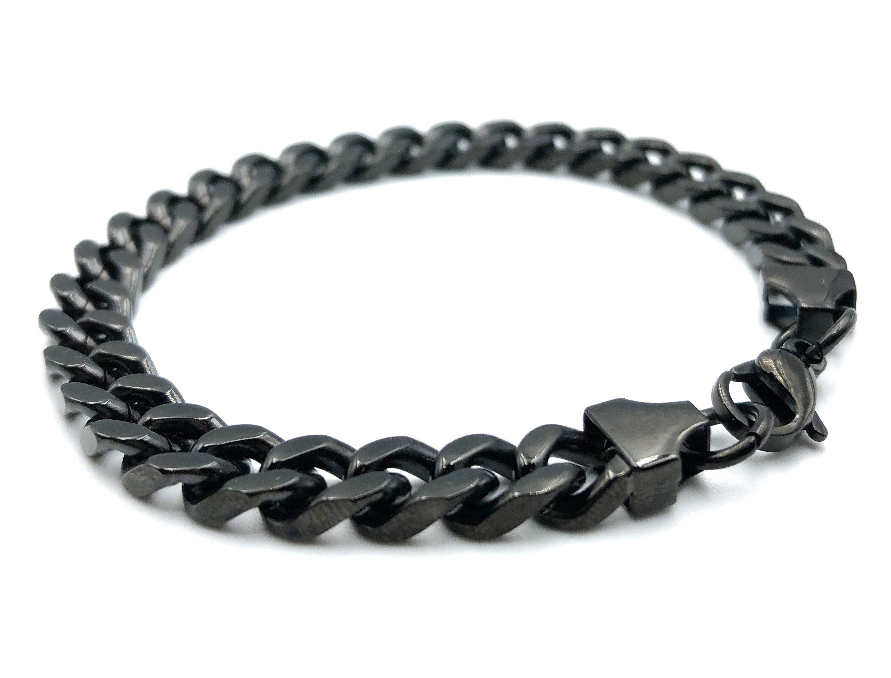 Square Curb Bracelet - Black - Lambence 