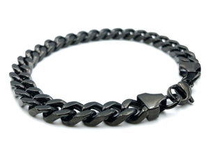 Square Curb Bracelet - Black - Lambence 