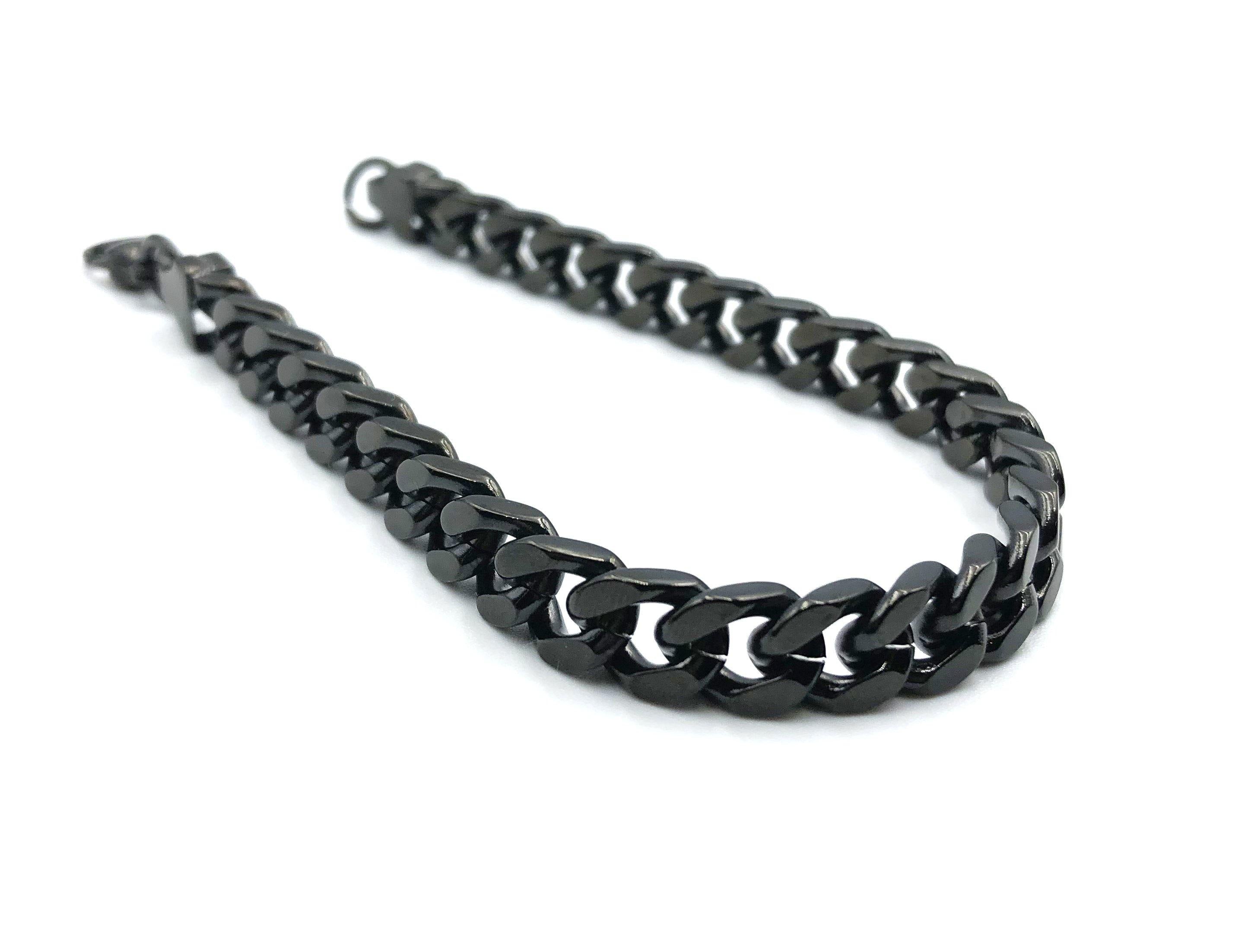Square Curb Bracelet - Black - Lambence 