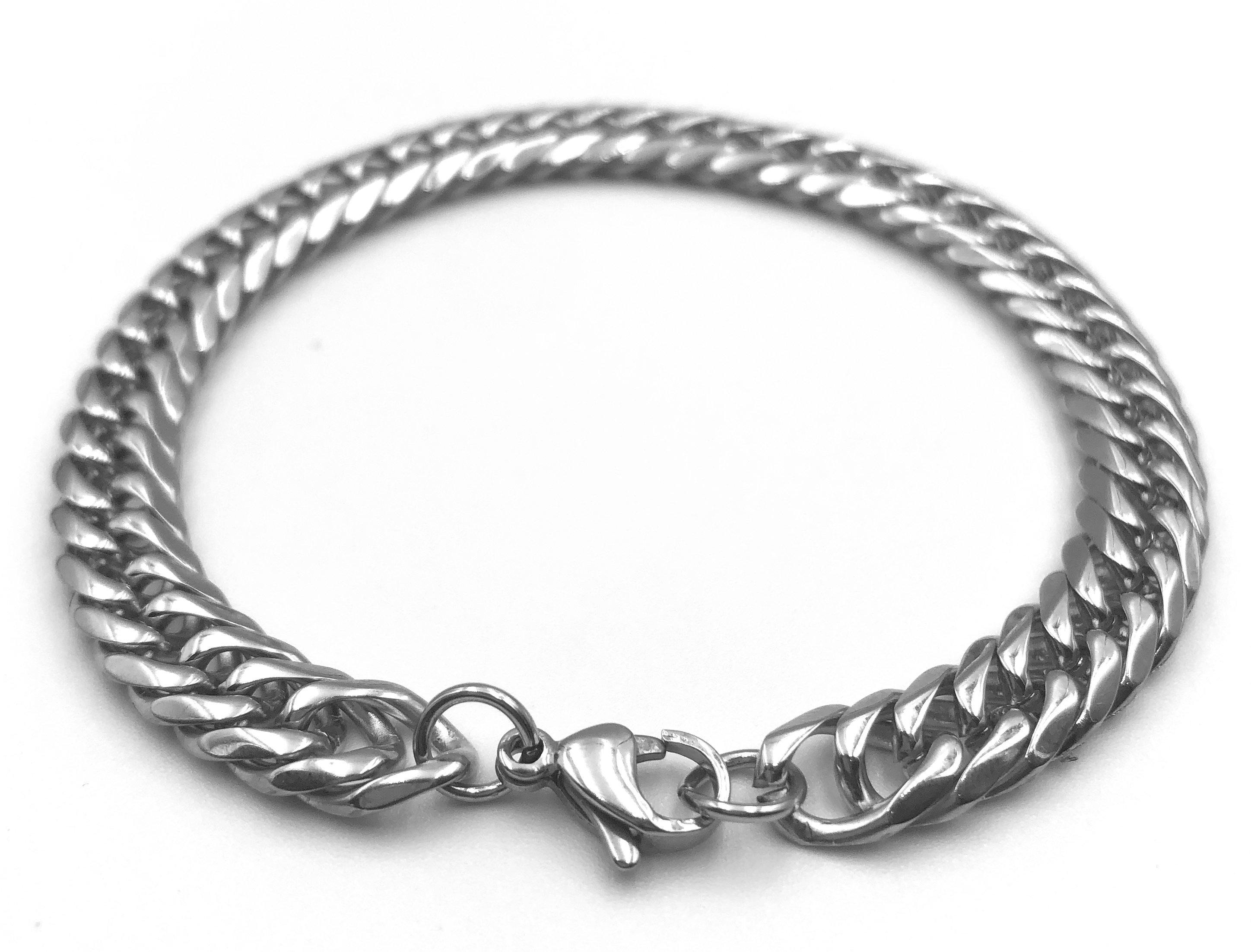 Close Curb Bracelet - Silver -8mm - Lambence 