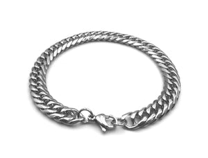 Close Curb Bracelet - Silver -8mm - Lambence 