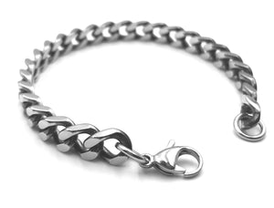 Flat Curb Bracelet - Silver - 8mm - Lambence 
