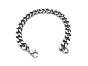 Flat Curb Bracelet - Silver - 8mm - Lambence 