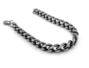 Flat Curb Bracelet - Silver - 8mm - Lambence 