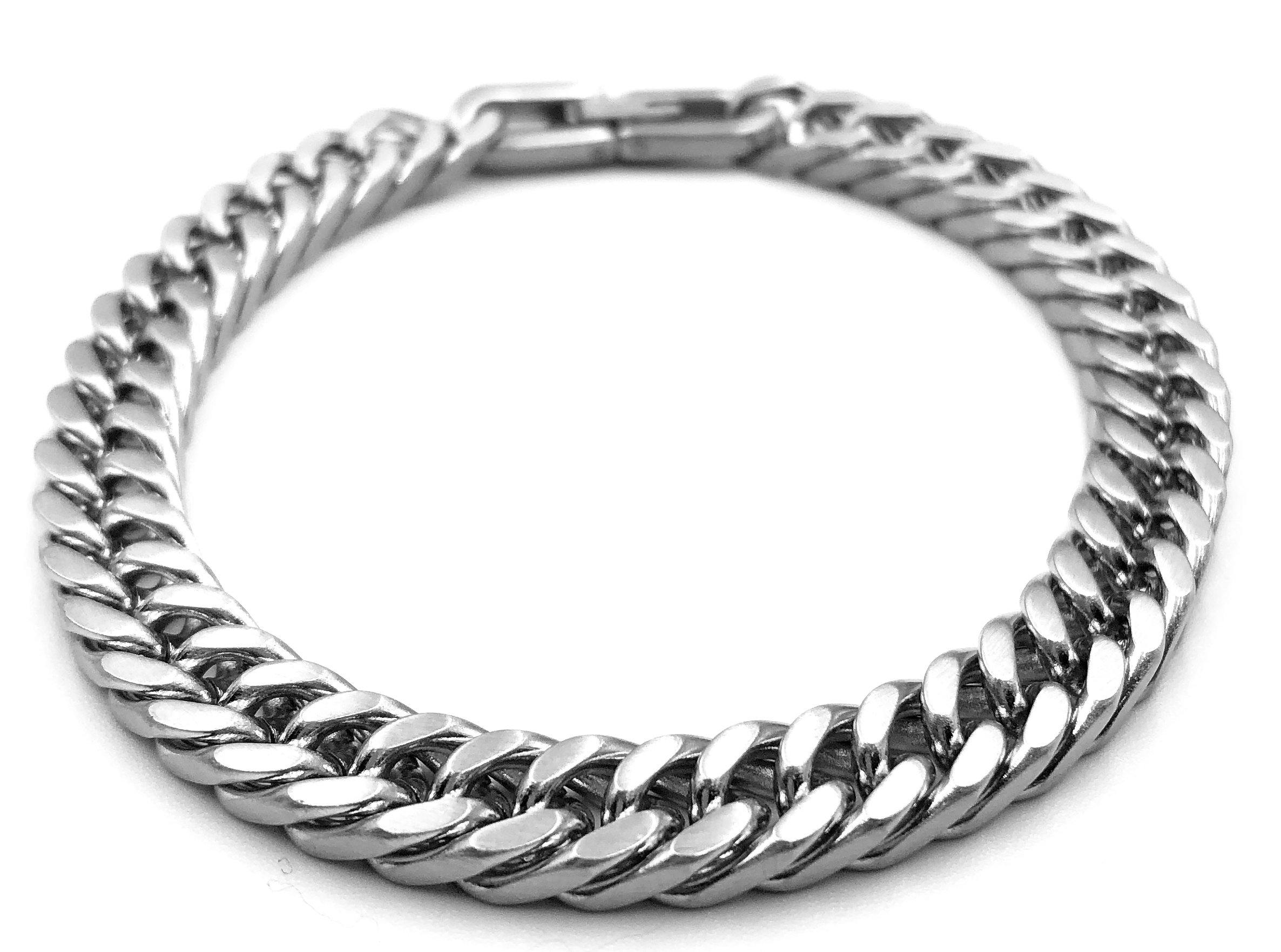 Flat Square Bracelet - Silver Matte - 8mm - Lambence 