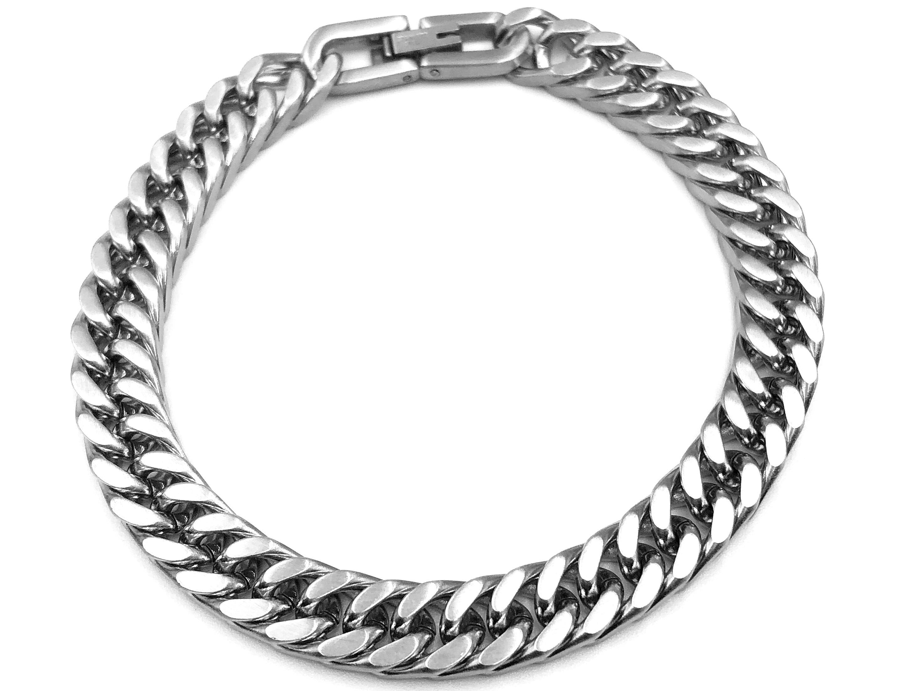 Flat Square Bracelet - Silver Matte - 8mm - Lambence 