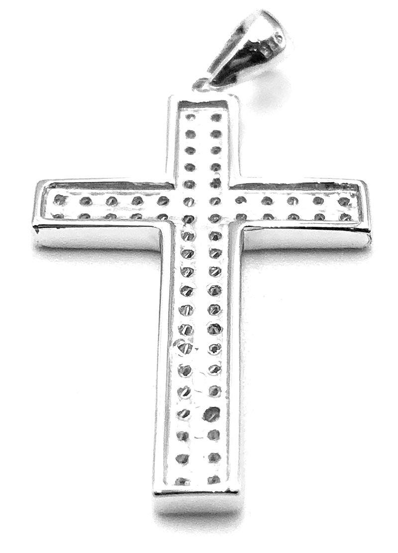 Cross Pendant with CZ - Sterling Silver - Lambence 