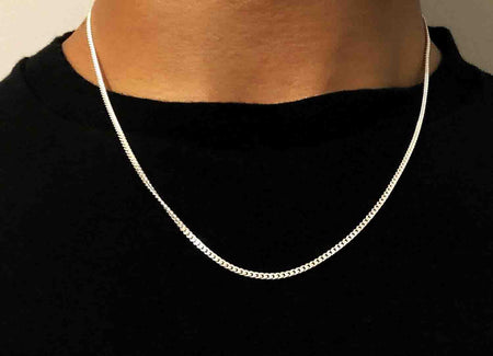 Sterling silver square curb 2mm chain